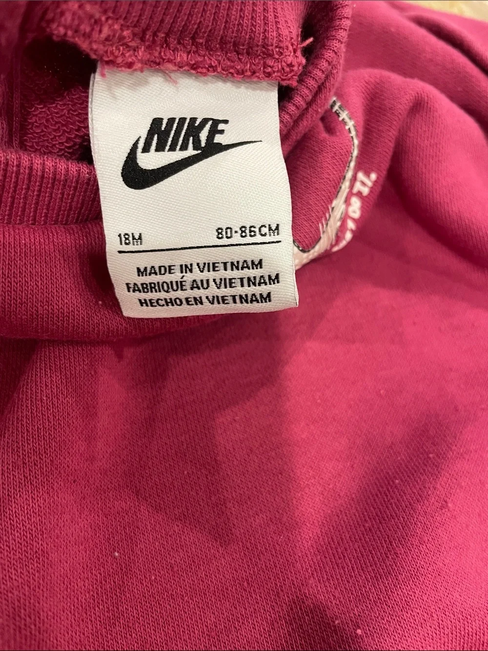 Nike Baby Deep Raspberry Crewneck Sweatshirt